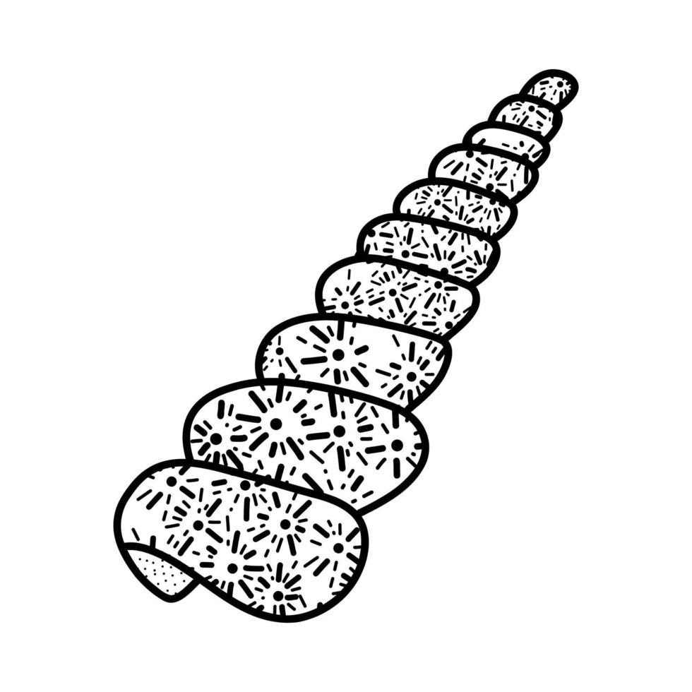 Strichzeichnungen Skizze Muscheln. Vektor-Illustration vom Hintergrund isoliert. Dekorationssymbol für Gesundheit Kalzium. verschiedene Schalenformen. Meer-Ozean-Symbol. Sand- und Stranddesign. vektor