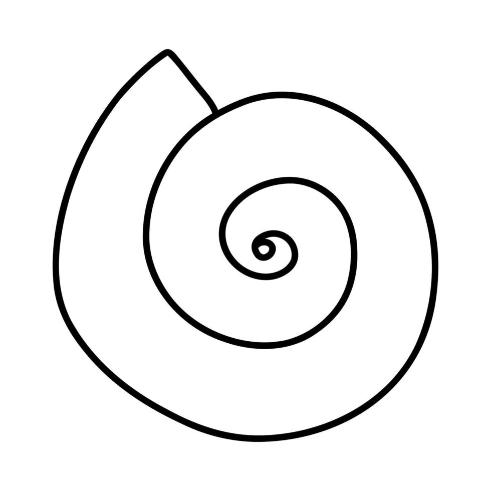 linje konst skiss snäckskal. vektor illustration isolerat från bakgrund. dekoration symbol av hälsa kalcium. annorlunda former av skal. hav hav ikon. sand och strand design.