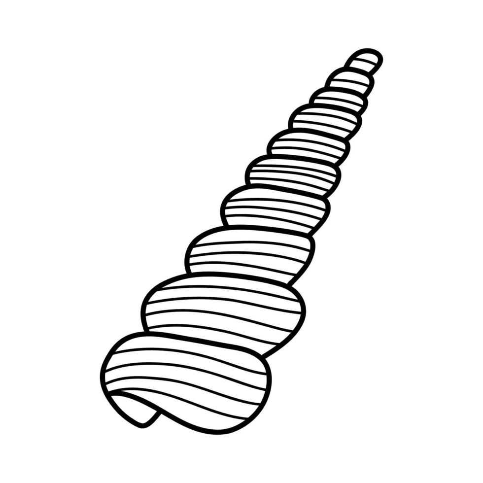 Strichzeichnungen Skizze Muscheln. Vektor-Illustration vom Hintergrund isoliert. Dekorationssymbol für Gesundheit Kalzium. verschiedene Schalenformen. Meer-Ozean-Symbol. Sand- und Stranddesign. vektor