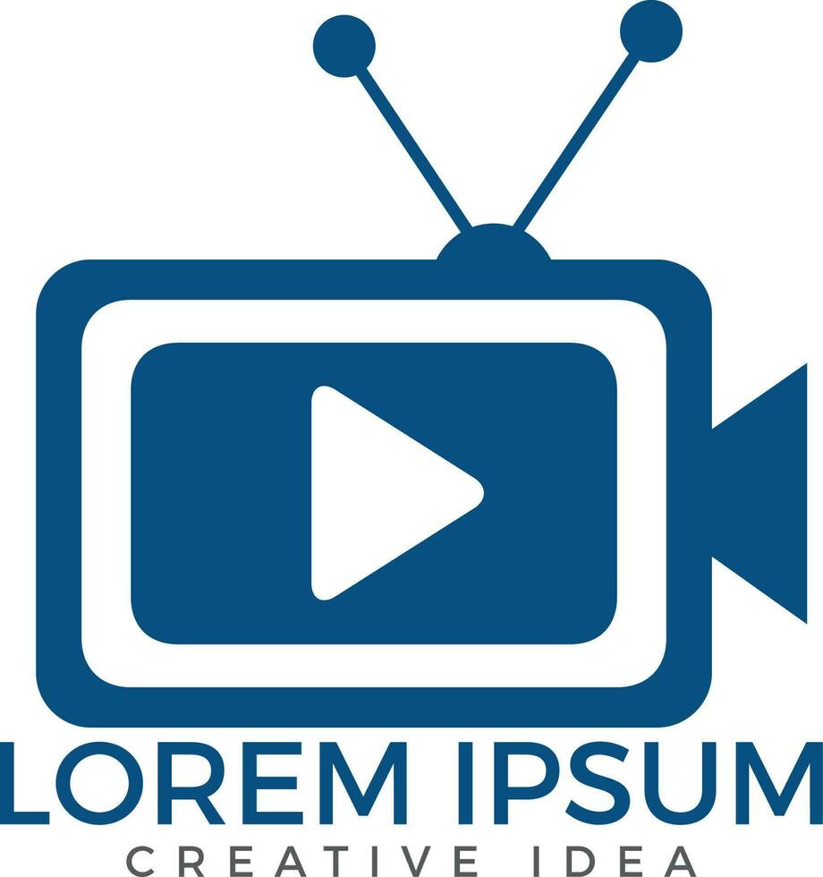 TV-Medien-Logo-Design. Video-Cam-Zeichen. vektor