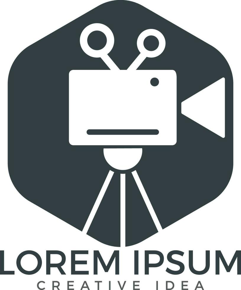 Film- oder Filmkamera-Logo-Design. vektor