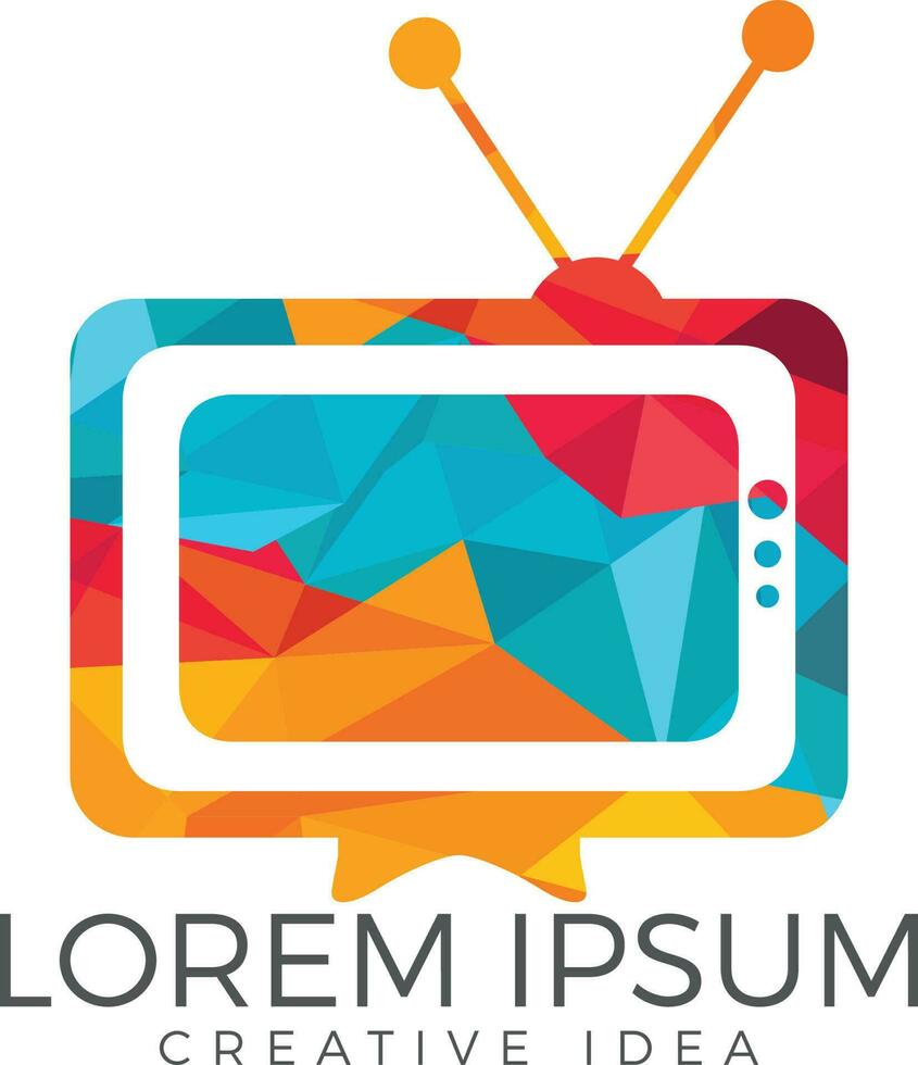 TV-Medien-Logo-Design. TV-Service-Logo-Template-Design. vektor