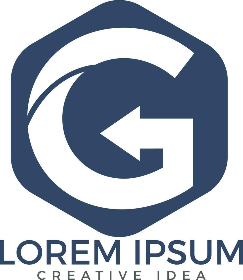 brev g pil logotyp ikon design. vektor