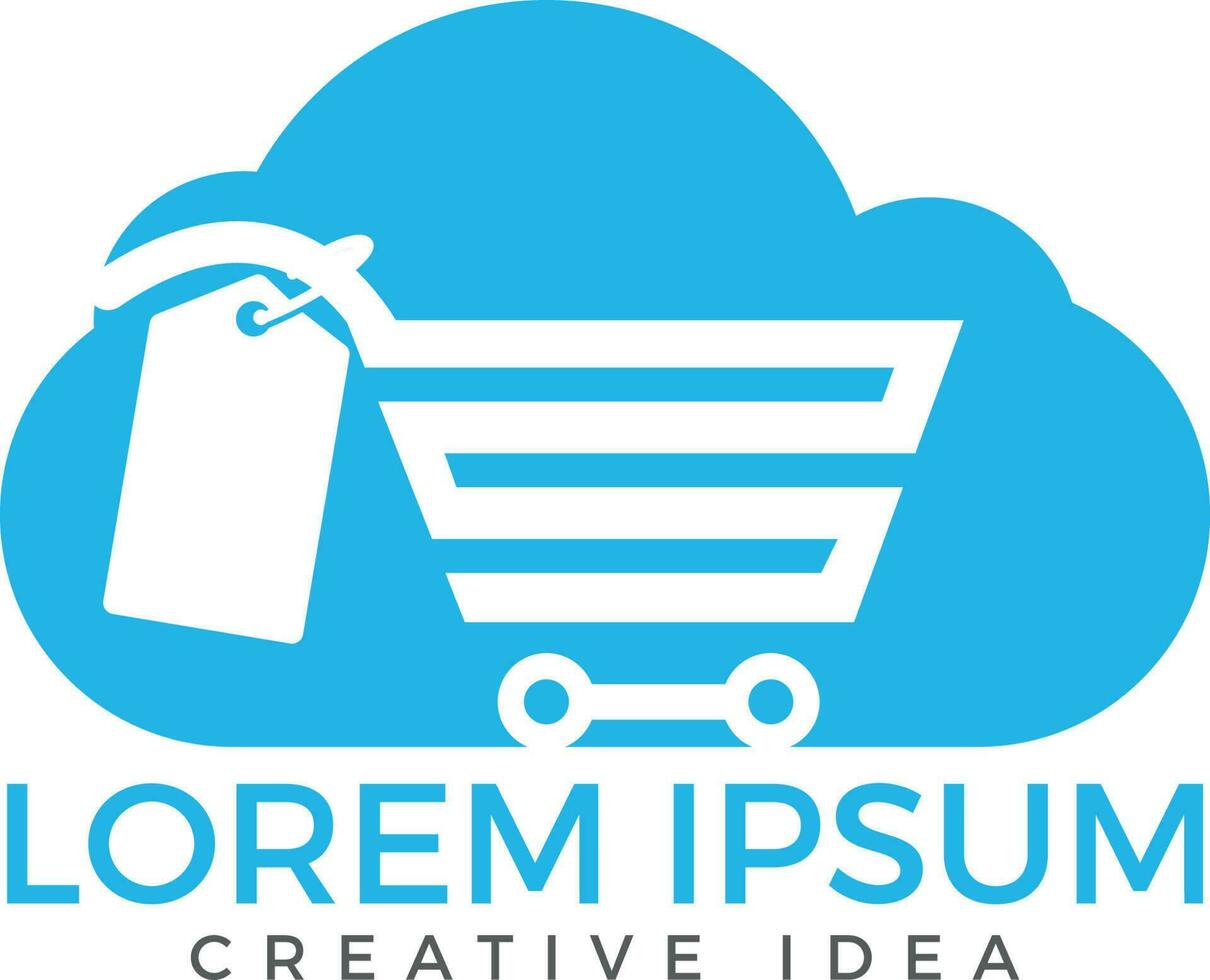 Cloud-Shopping-Logo-Design. Vektor-Online-Shop-Logo-Vorlage. vektor