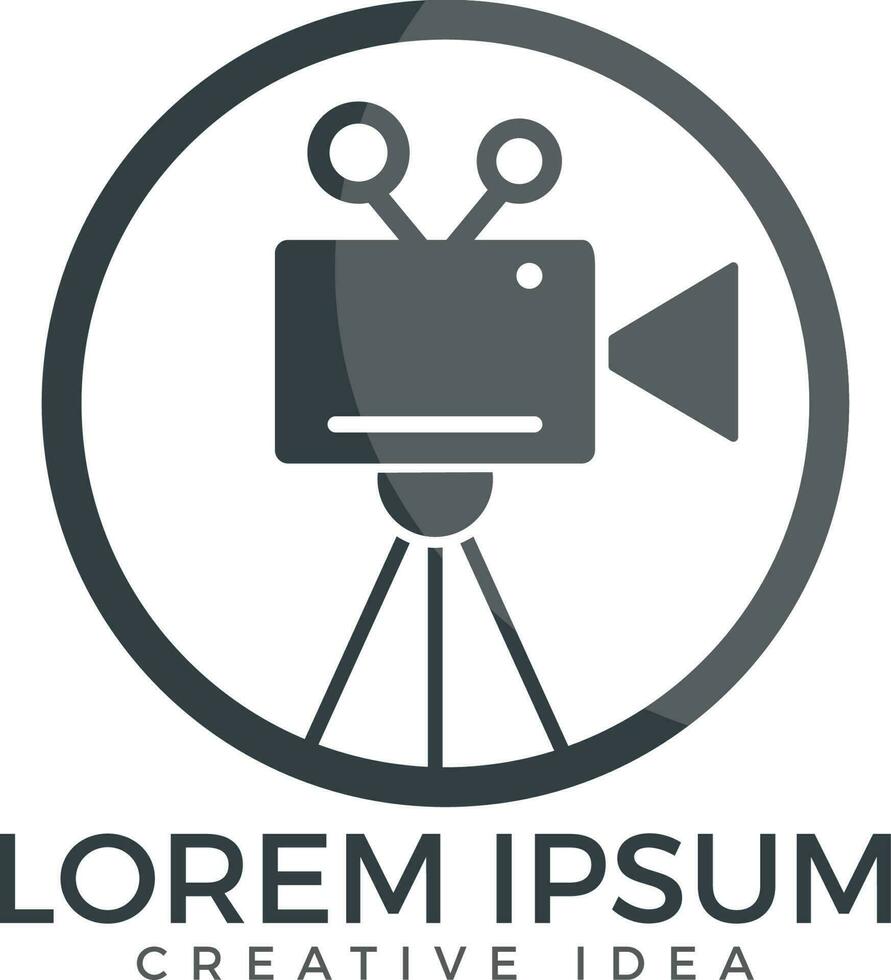 Film- oder Filmkamera-Logo-Design. vektor