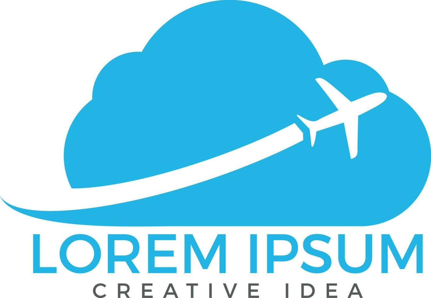 kreativ moln resa logotyp design. plan och moln ikon design. vektor