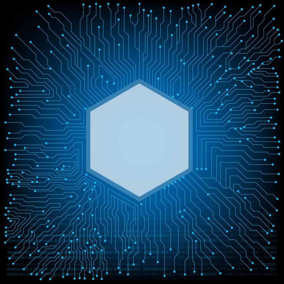 datorchip elektroniska kretskort vektor för teknik och finans koncept och utbildning för framtiden