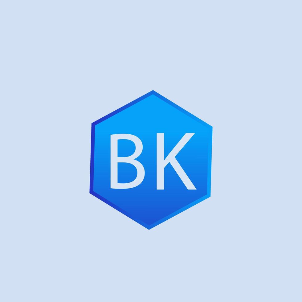 bk blaues Logo-Design für Unternehmen vektor