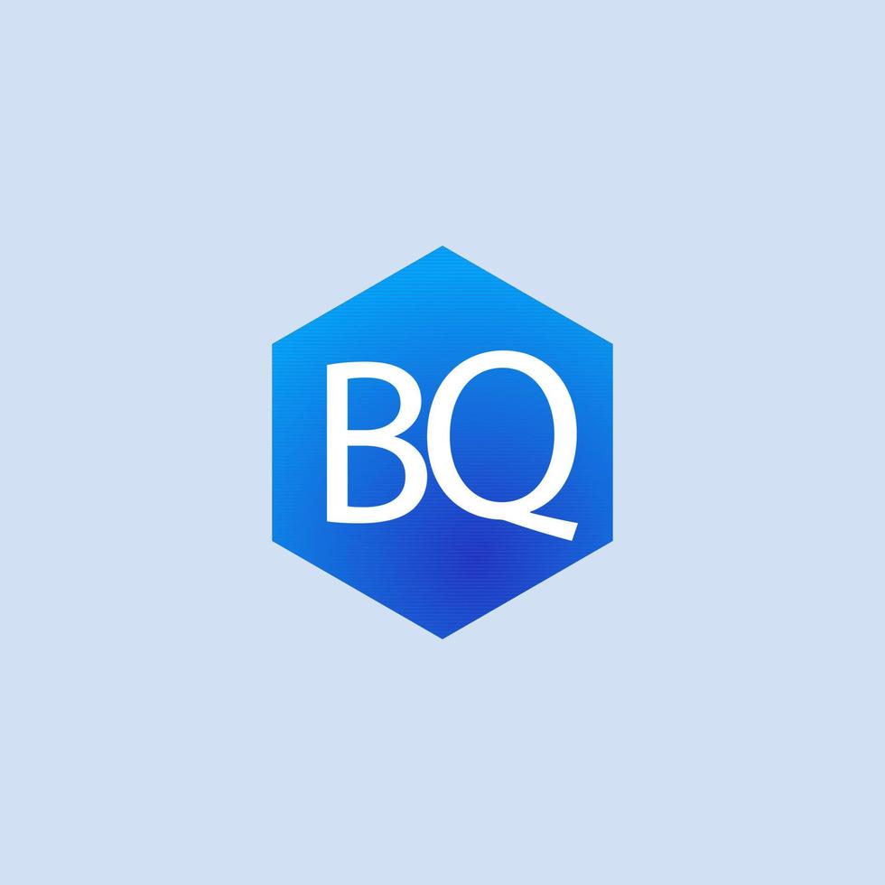 bq blå logotyp design för företag vektor