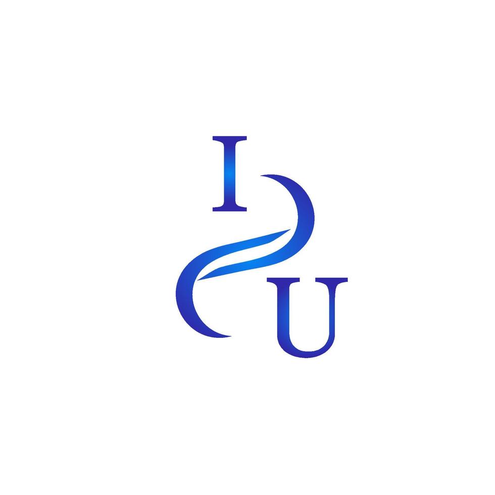 iu blaues Logo-Design für Ihr Unternehmen vektor