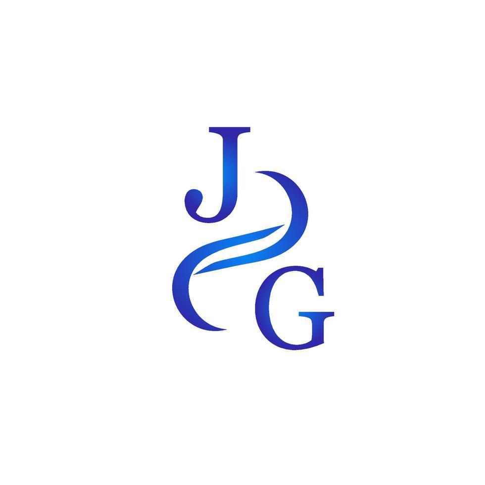 jg blaues Logo-Design für Ihr Unternehmen vektor