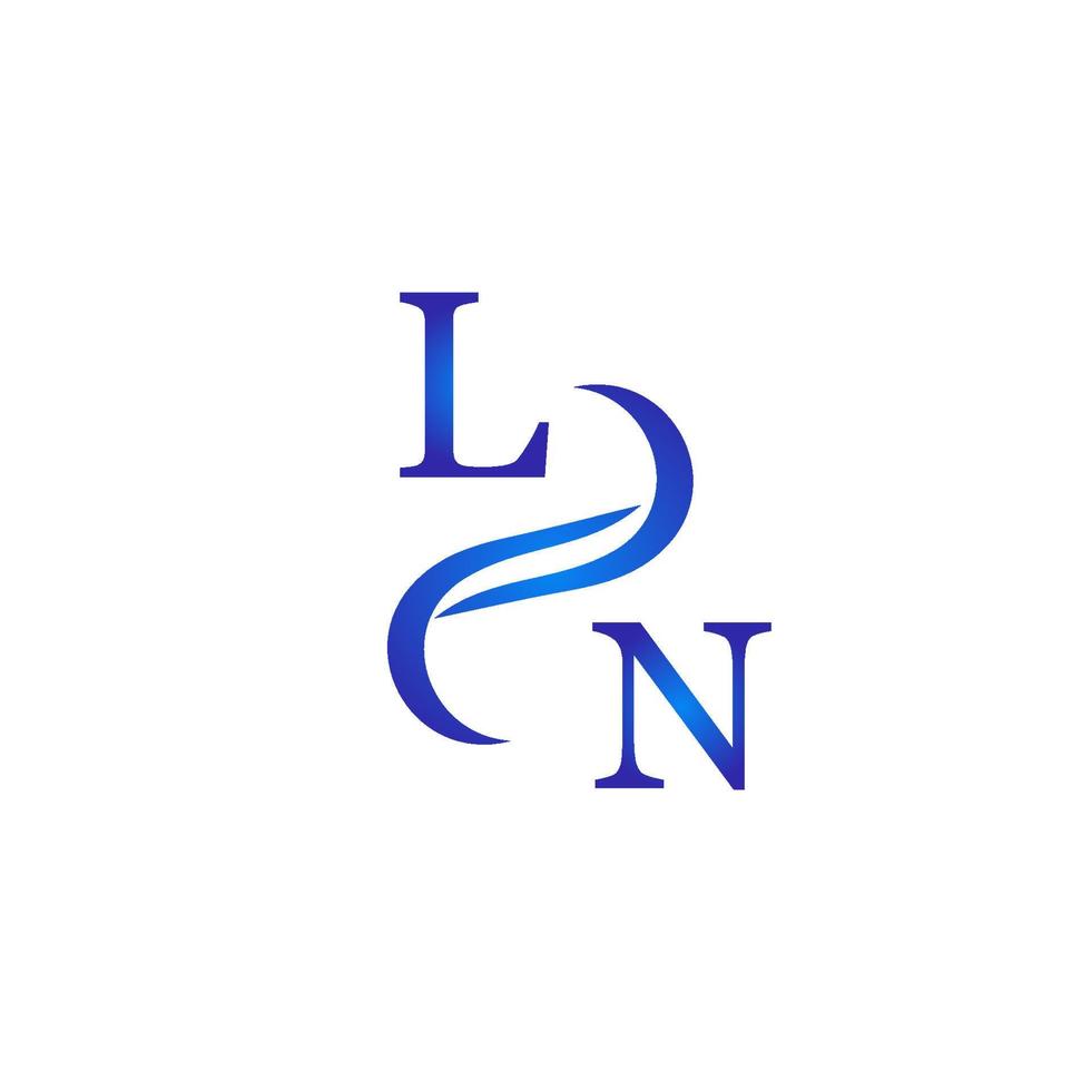 ln blå logotyp design för din företag vektor