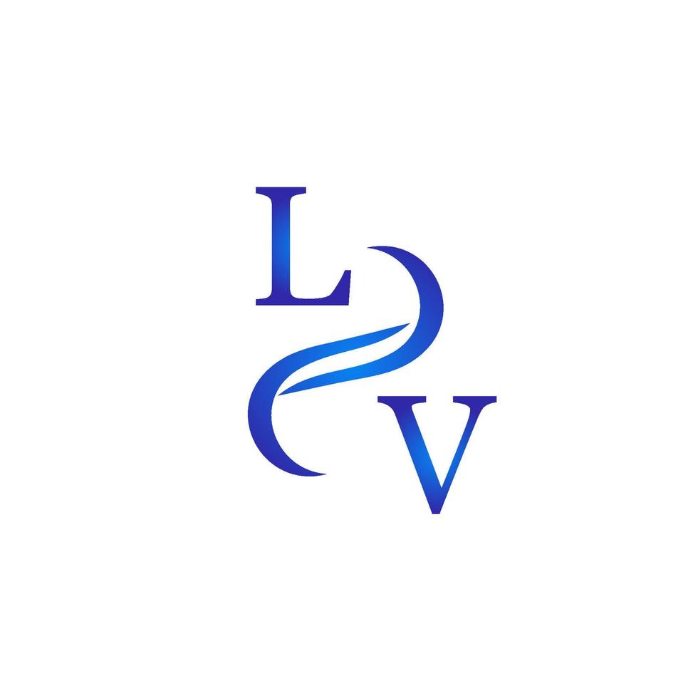 lv blaues Logo-Design für Ihr Unternehmen vektor