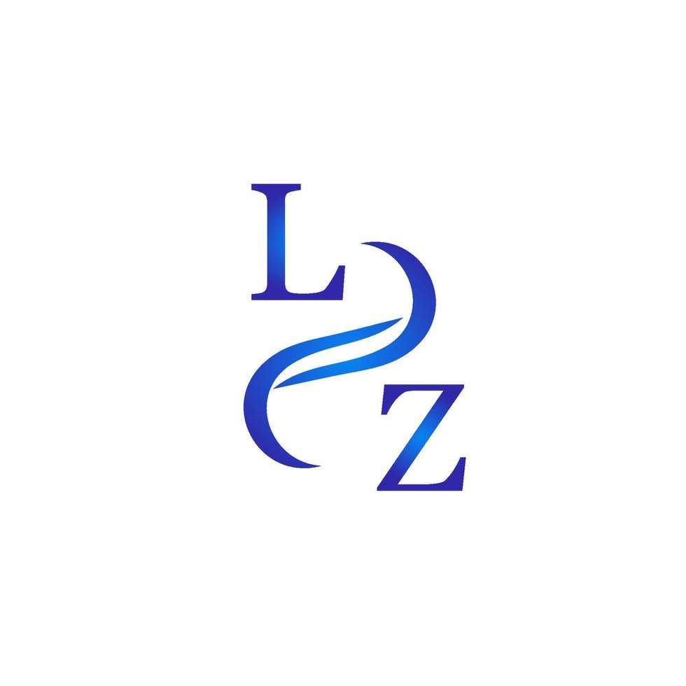 lz blaues Logo-Design für Ihr Unternehmen vektor