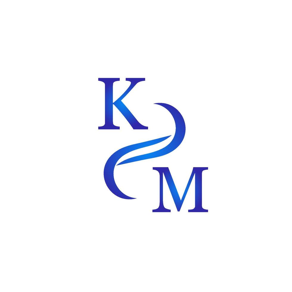 km blaues Logodesign für Ihr Unternehmen vektor