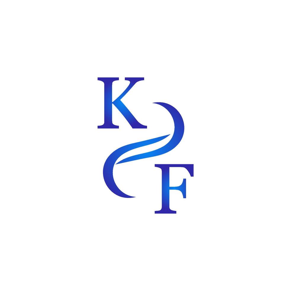 kf blaues Logodesign für Ihr Unternehmen vektor