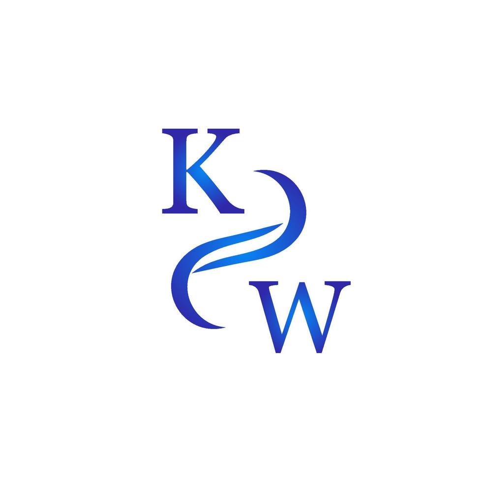 kw blaues Logo-Design für Ihr Unternehmen vektor