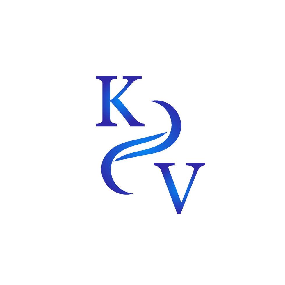 kv blaues Logodesign für Ihr Unternehmen vektor