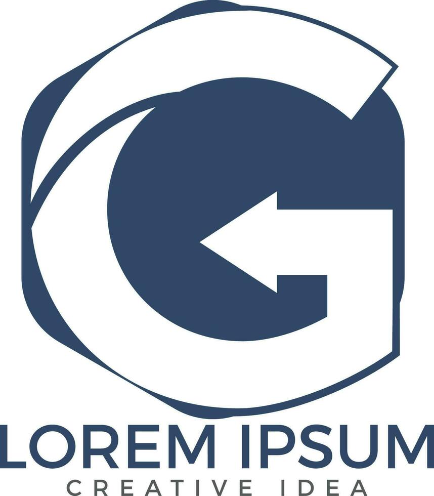 brev g pil logotyp ikon design. vektor