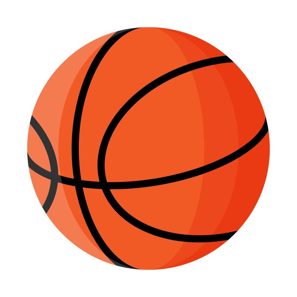 Orangefarbener Basketballball mit Streifen. 3x3 Basketballsportgeräte. Sommerspiele. vektor