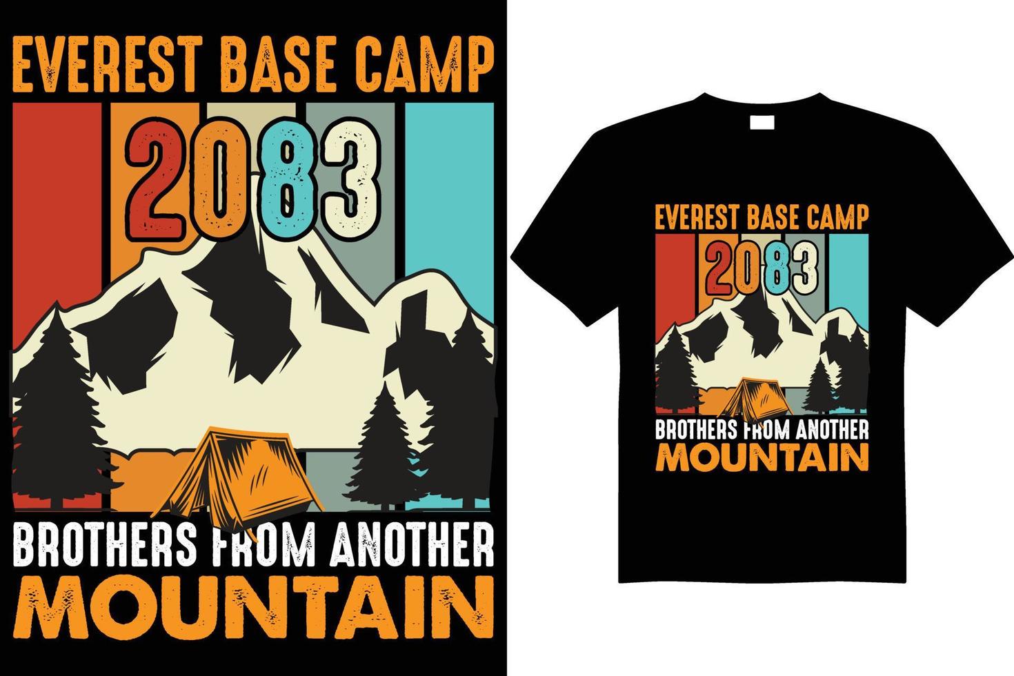 berg bas läger 2083 t-shirt design vektor