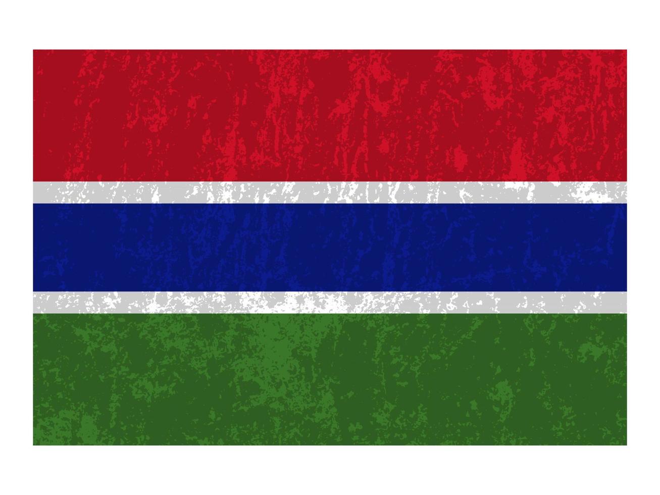 Gambia-Grunge-Flagge, offizielle Farben und Proportionen. Vektor-Illustration. vektor