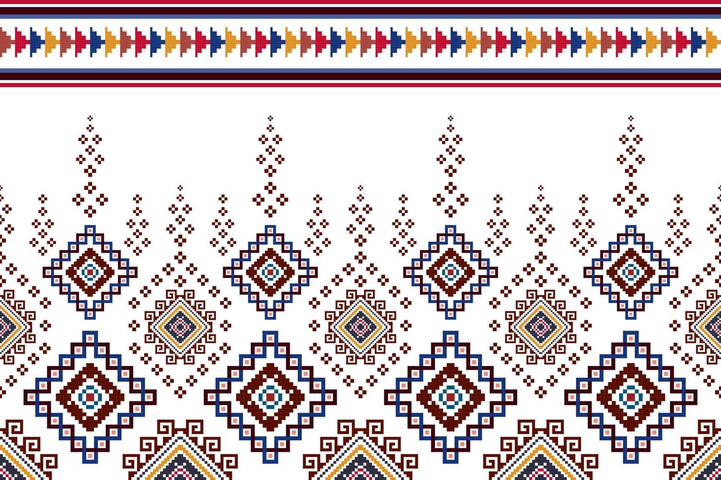 ikat etnisk sömlös mönster dekoration design. aztec tyg matta boho mandalas textil- dekor tapet. stam- inföding motiv blomma dekorativ traditionell broderi vektor illustrerade bakgrund