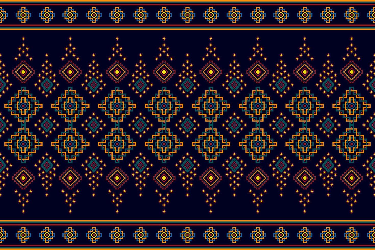 ikat etnisk sömlös mönster dekoration design. aztec tyg matta boho mandalas textil- dekor tapet. stam- inföding motiv blomma dekorativ traditionell broderi vektor illustrerade bakgrund