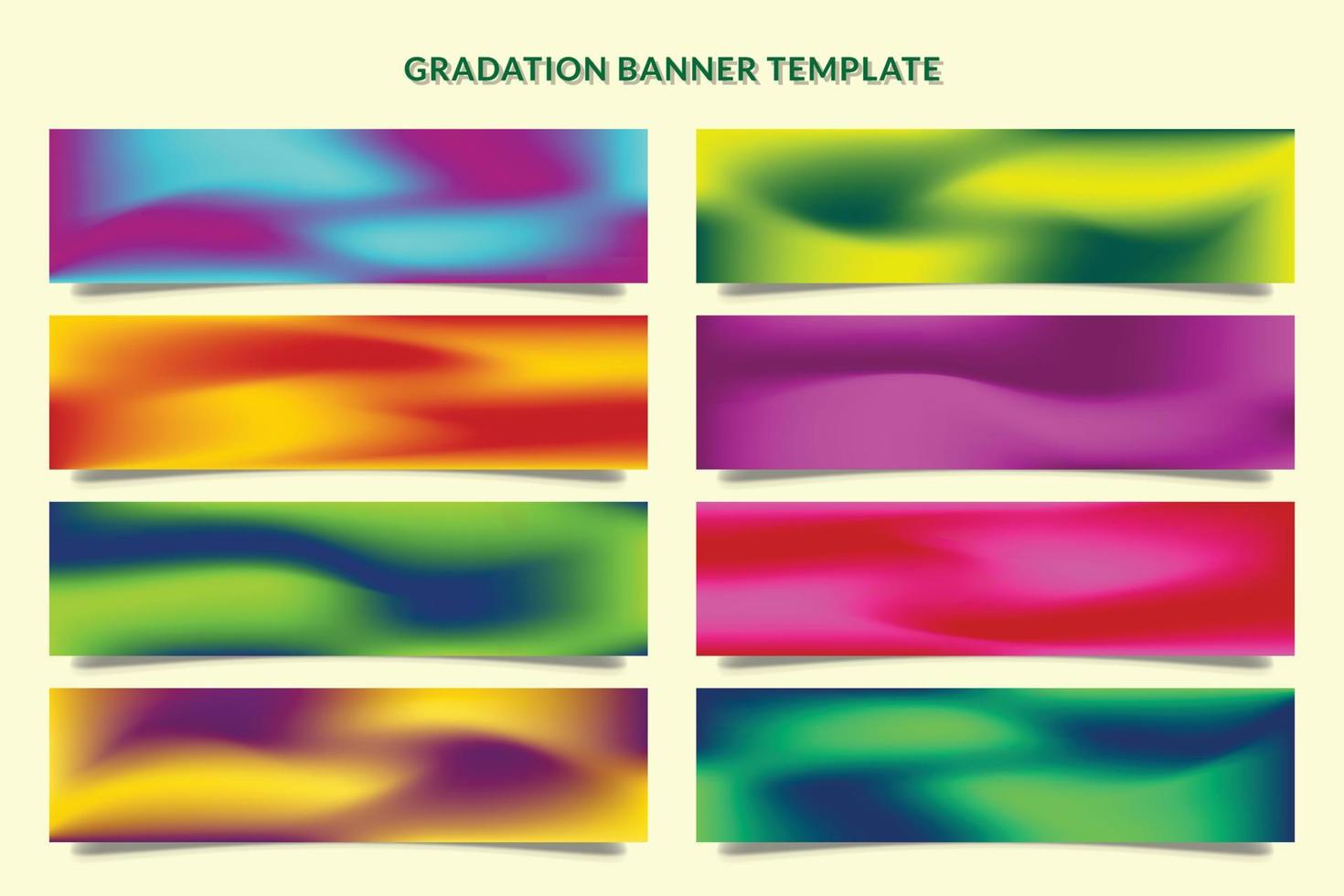 Abstufung Mesh horizontale Banner Vorlage Set Sammlung Vektorgrafik vektor