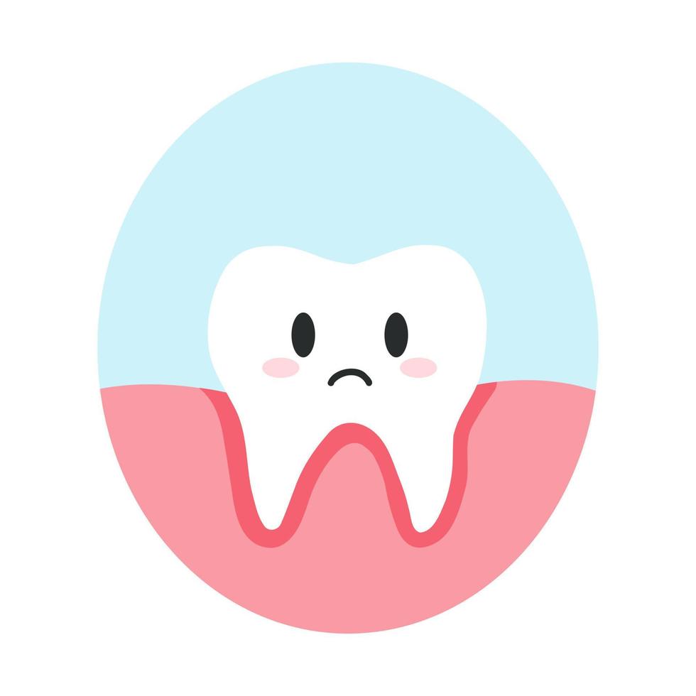 entzündung der zahnwurzeln im flachen karikaturstil. Vektorillustration von Zahnfleischerkrankungen, Gingivitis-Zähnen, Zahnpflegekonzept, Mundhygiene vektor