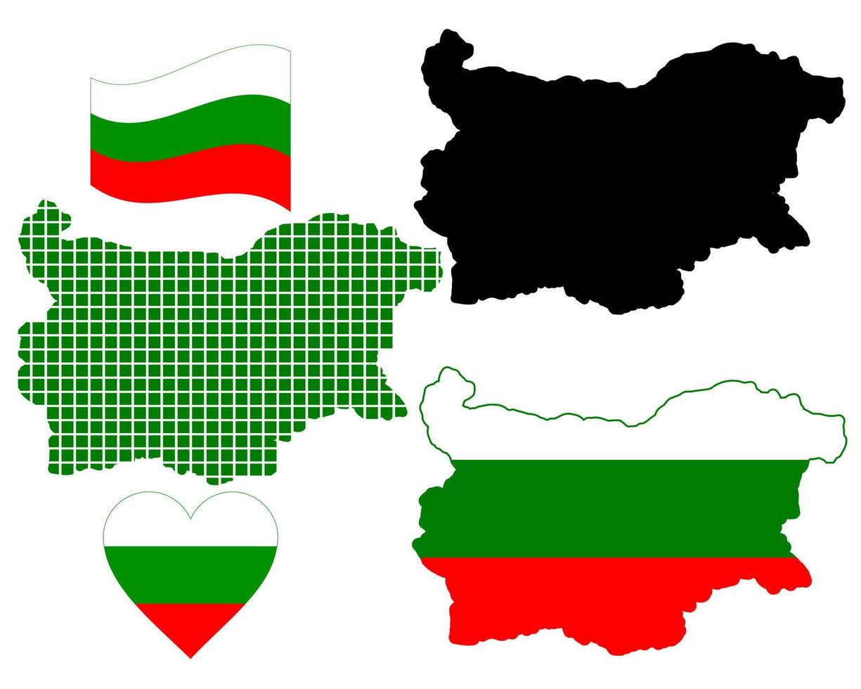 Karta av bulgarien i annorlunda färger på en vit bakgrund vektor