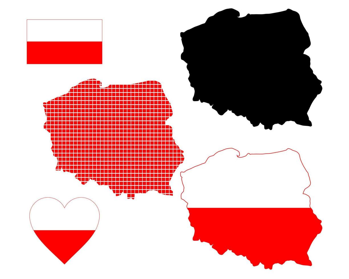 Karta av polen i annorlunda färger på en vit bakgrund vektor