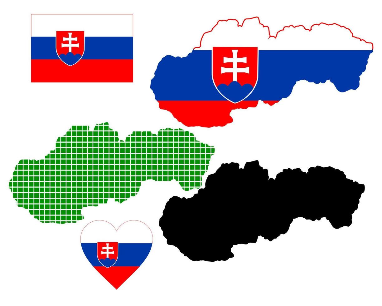 Karte der Slowakei in verschiedenen Farben auf weißem Hintergrund vektor