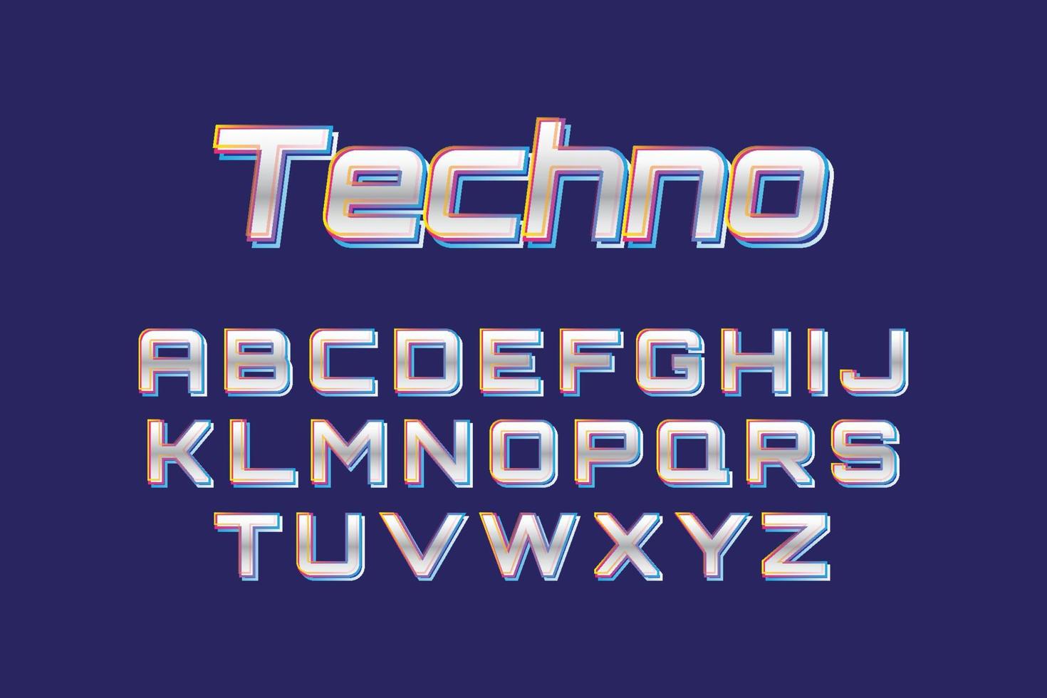 Neon-Alphabet-Buchstaben vektor