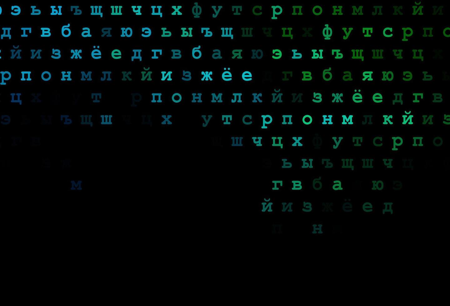 mörkblått, grönt vektormönster med abc -symboler. vektor