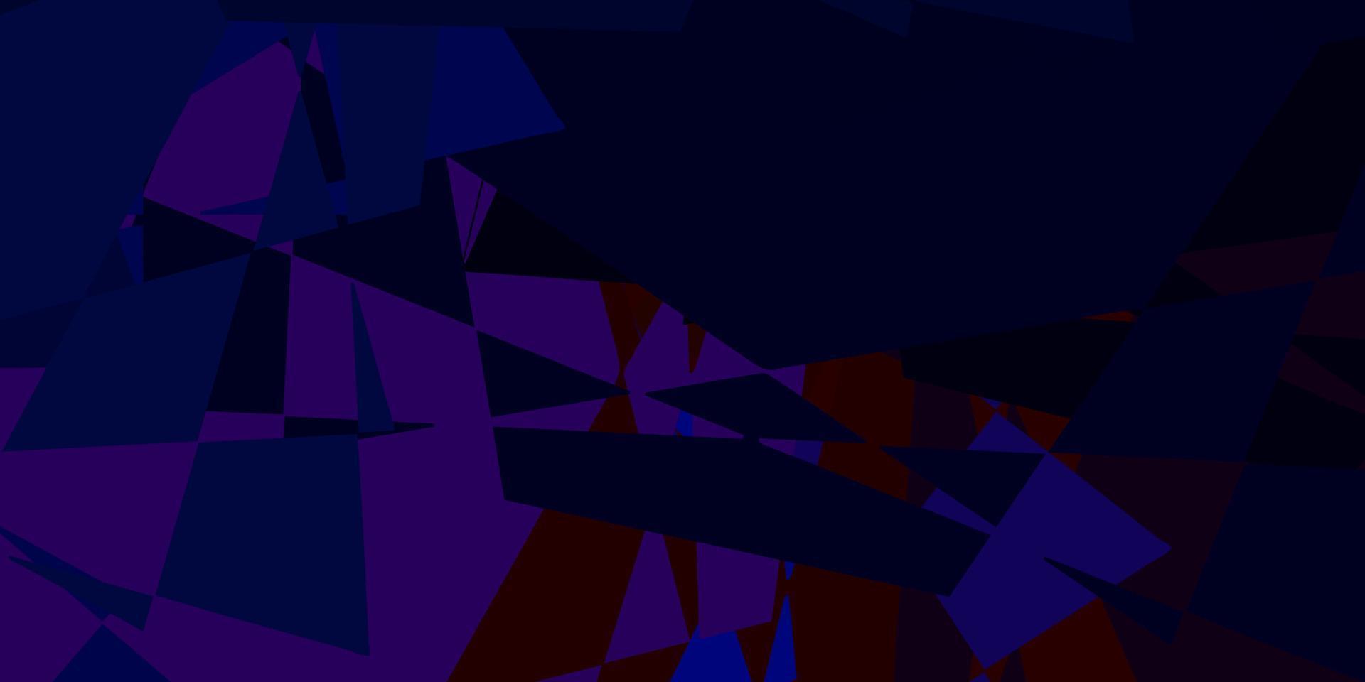 dunkelblauer, roter Vektorhintergrund mit Dreiecken. vektor