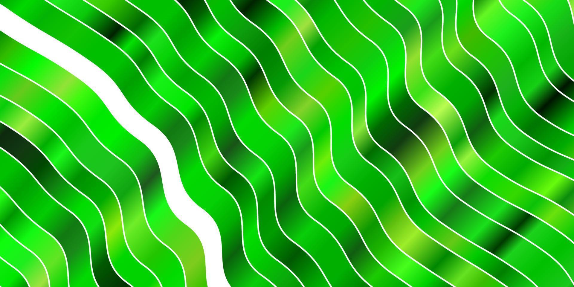 hellgrüner, gelber Vektorhintergrund mit gebogenen Linien. vektor