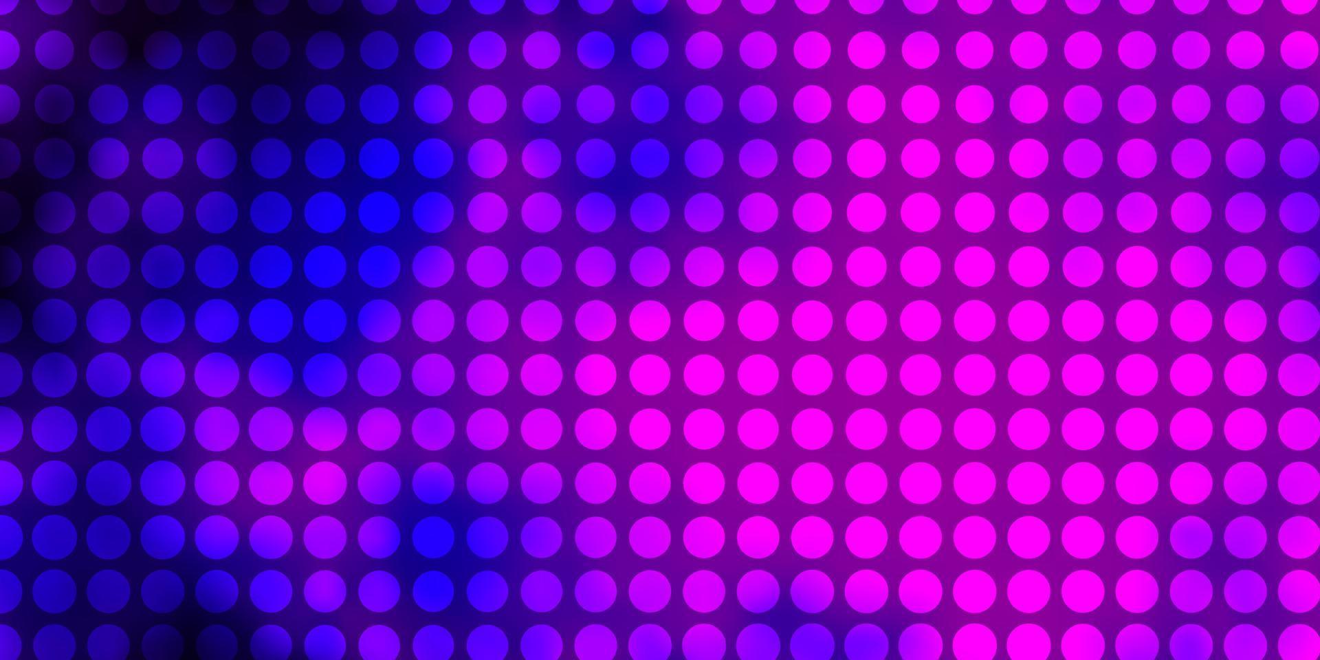 dunkelvioletter, rosafarbener Vektorhintergrund mit Kreisen. vektor