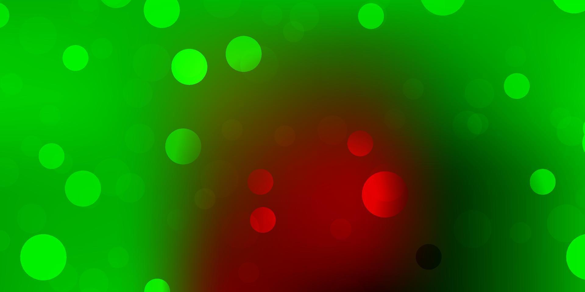 hellgrüner, roter Vektorhintergrund mit zufälligen Formen. vektor
