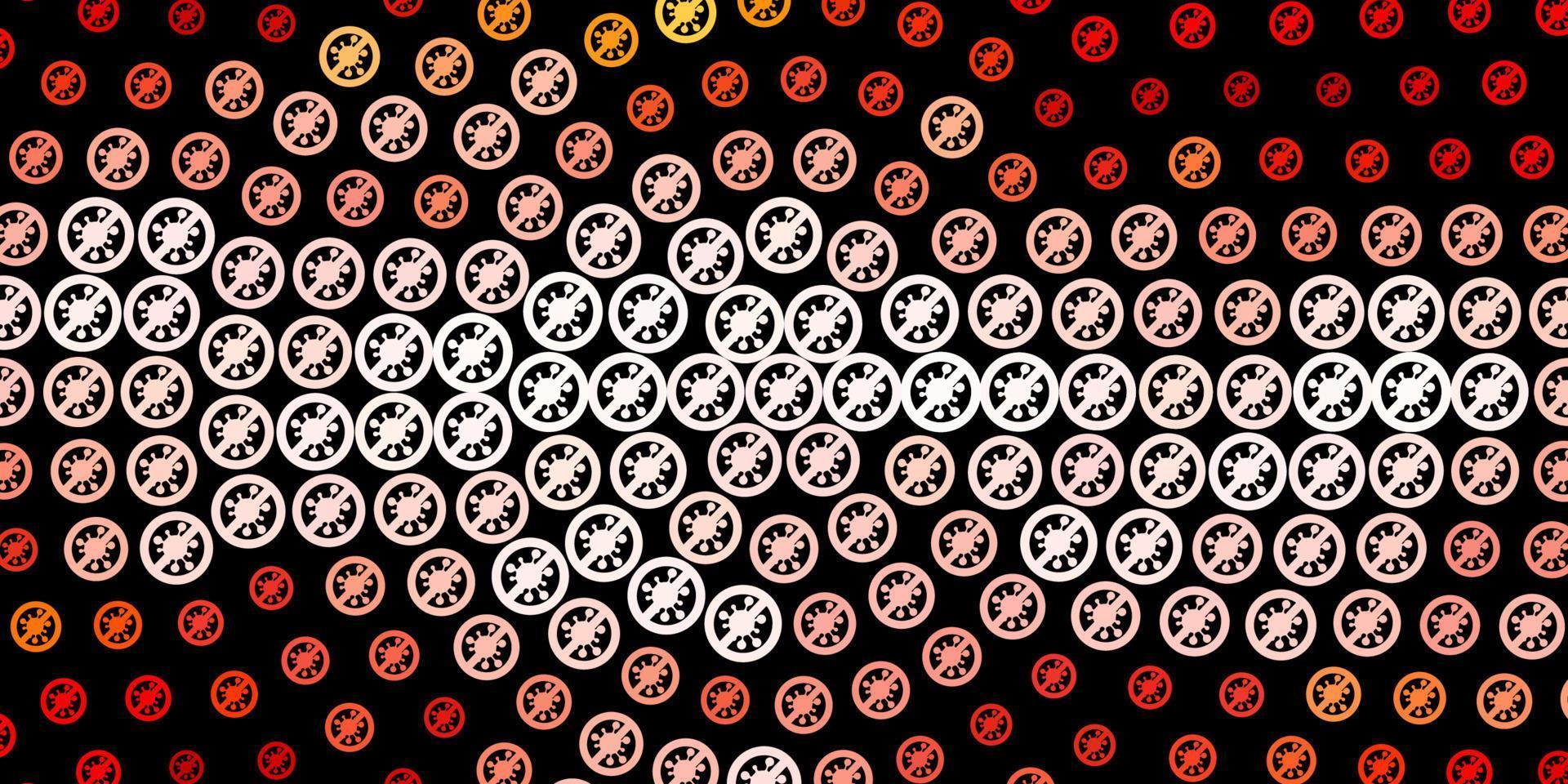 dunkelrotes Vektormuster mit Coronavirus-Elementen. vektor