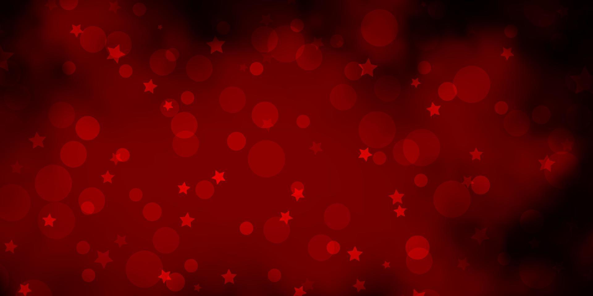mörk röd vektormall med cirklar, stjärnor. vektor