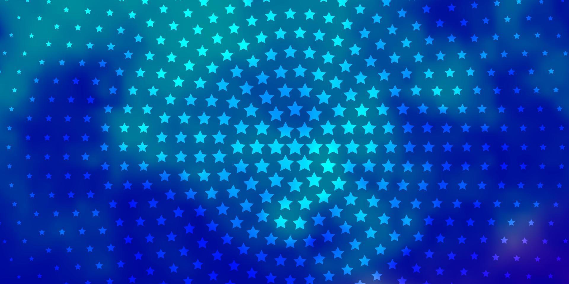 hellrosa, blaue Vektorschablone mit Neonsternen. vektor