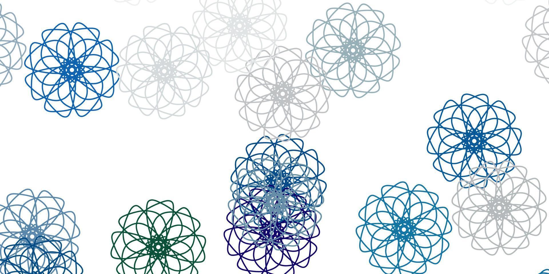 ljusgrå vektor doodle textur med blommor.