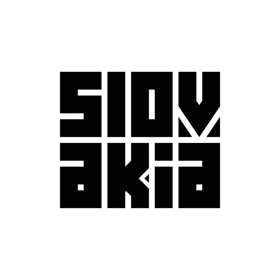 slovakia typografi logotyp i svart Färg blockera koda stil vektor