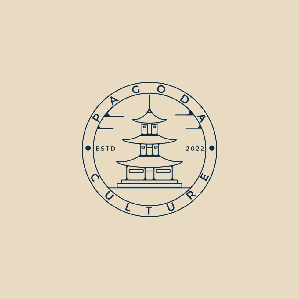 pagod linje konst logotyp, ikon och symbol, med emblem vektor illustration design
