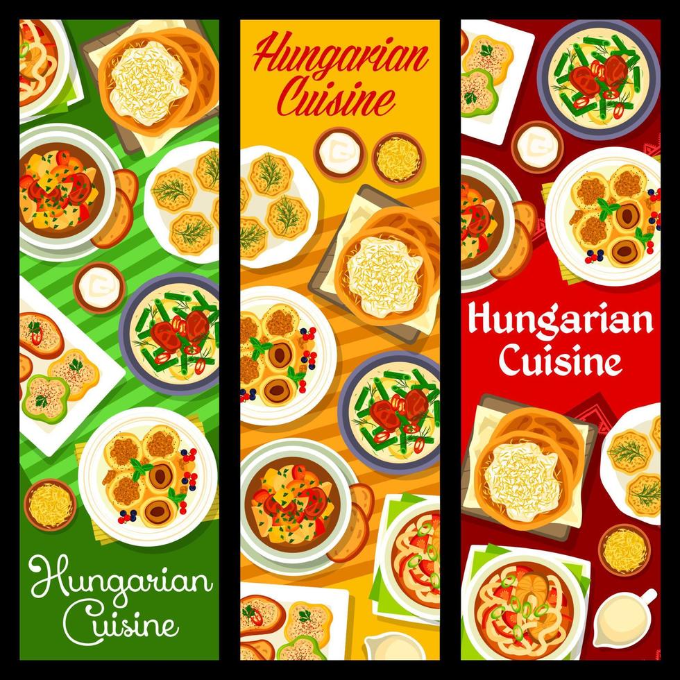 vertikale banner des ungarischen küchenrestaurants vektor