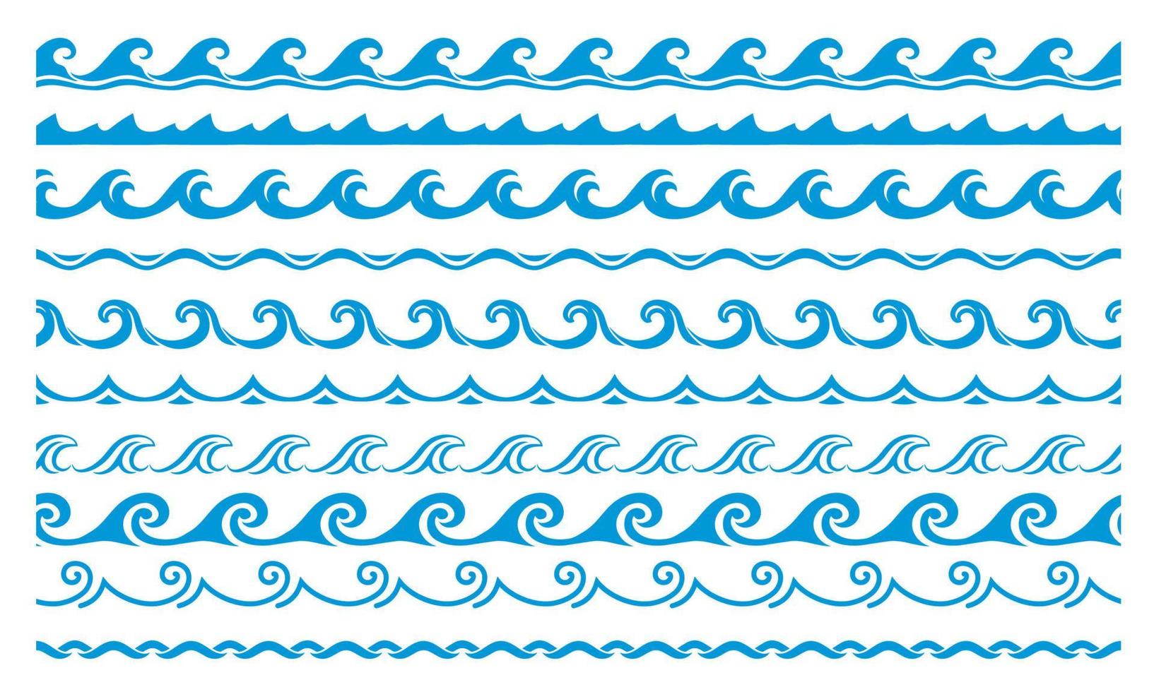 hav och hav blå Vinka linje, vatten gränser vektor
