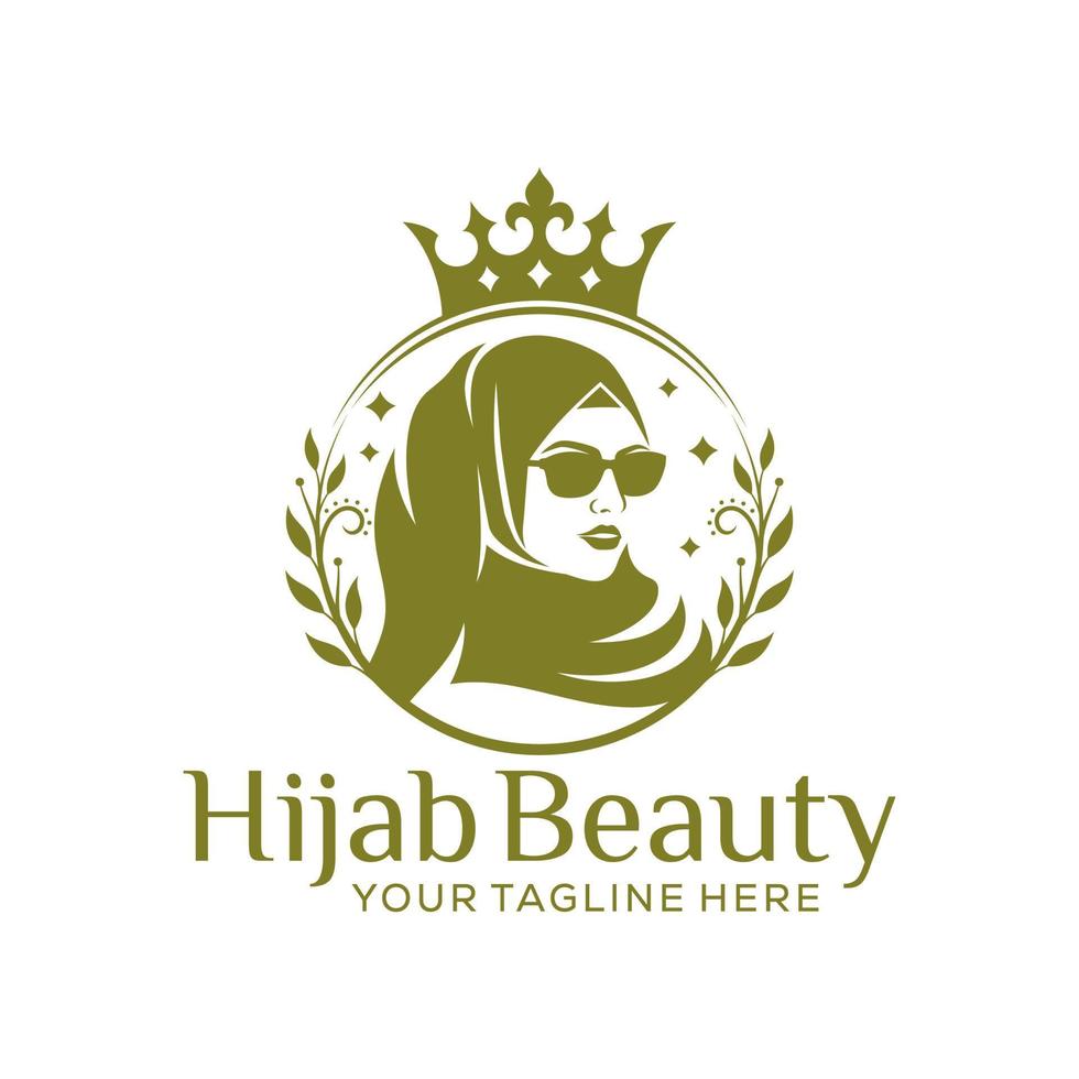 lyx hijab skönhet vektor logotyp mall