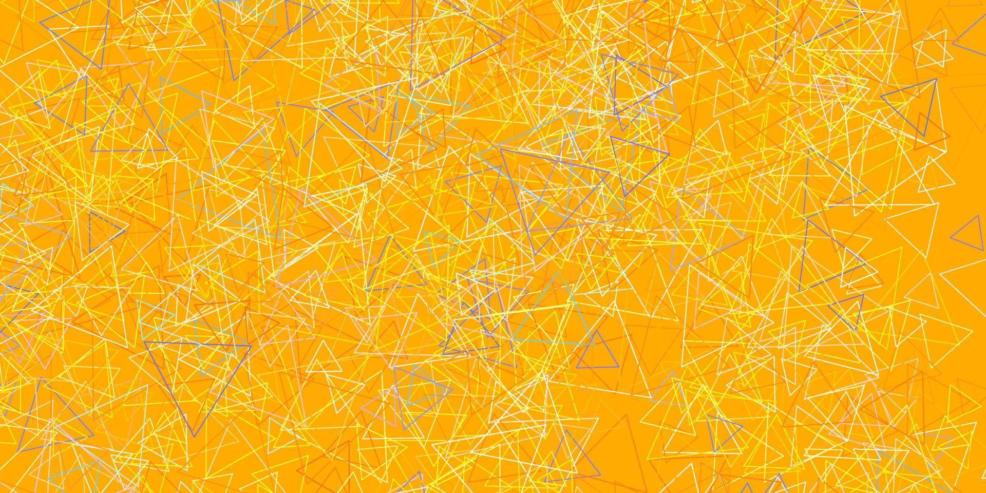 hellblaue, gelbe Vektortextur mit zufälligen Dreiecken. vektor
