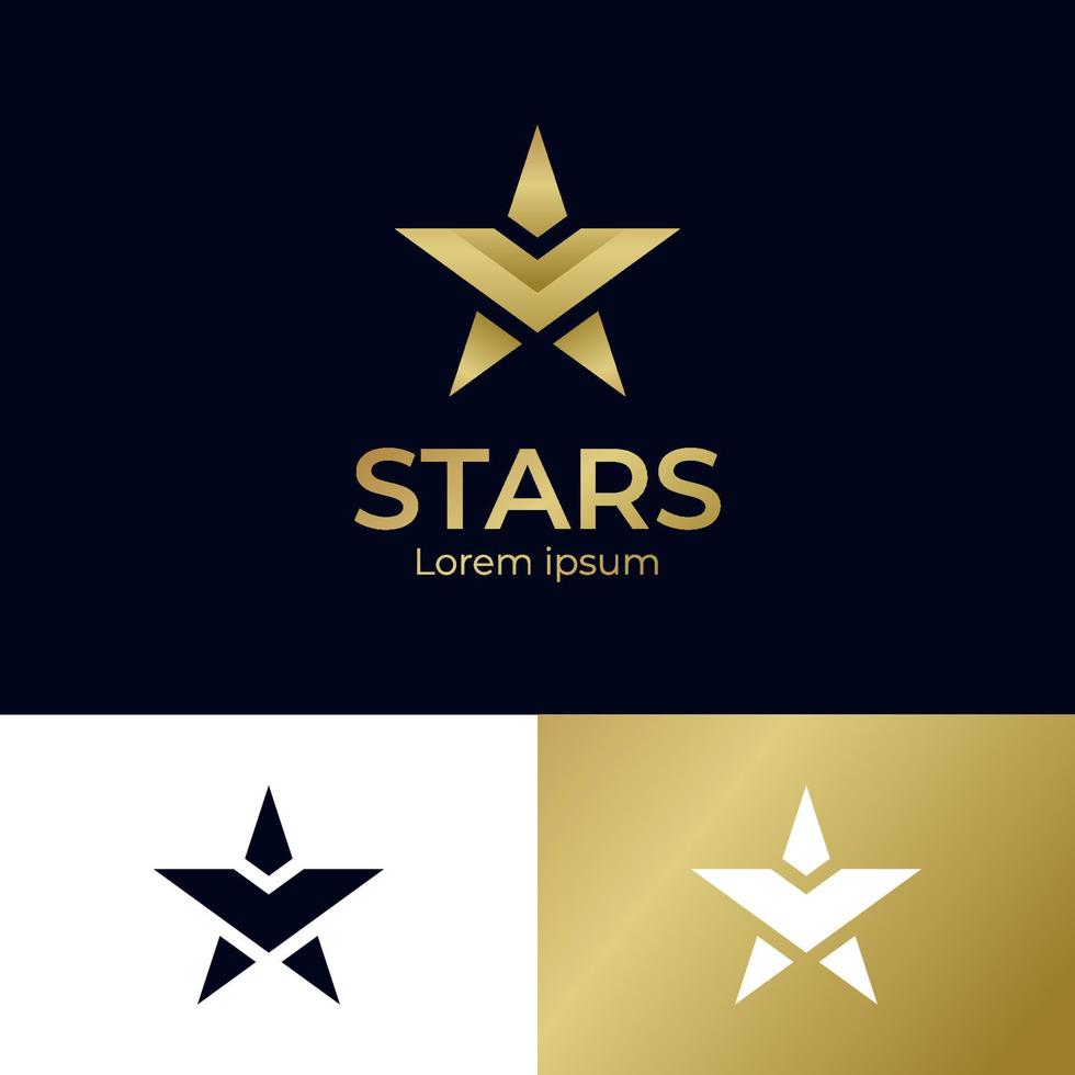 abstrakte sterne mit v brief modernes logo symbol symbol goldene farbe grafikdesign element vektor